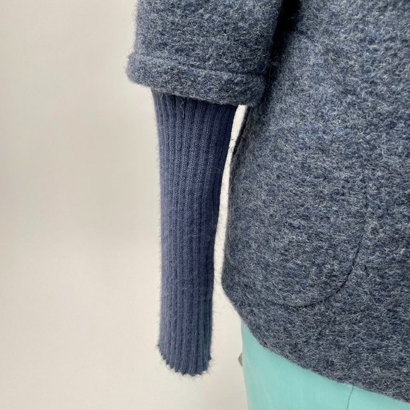 Marisa & Marie Boiled Wool Wrap Jacket With Sweater Sleeves, Italian, Size M - Picture 4 of 8